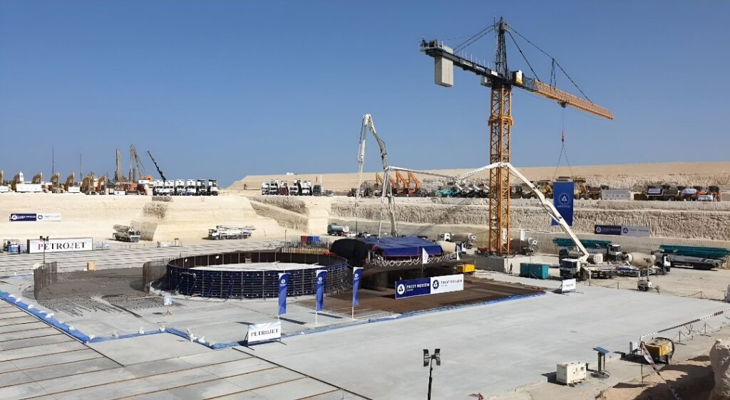 A 2022 shot of the first concrete pour at El Dabaa-2 in Egypt [Nuclear Power Plants Authority]